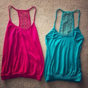 2 express xs tanks pink/teal